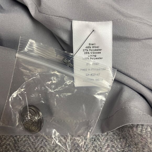 Talbots Wool Blend Chevron Crest Button Skirt Gray Sz 10 - Picture 8 of 8